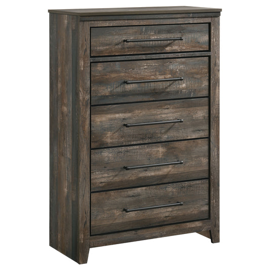 Ridgedale 5-drawer Chest Weathered Dark Brown