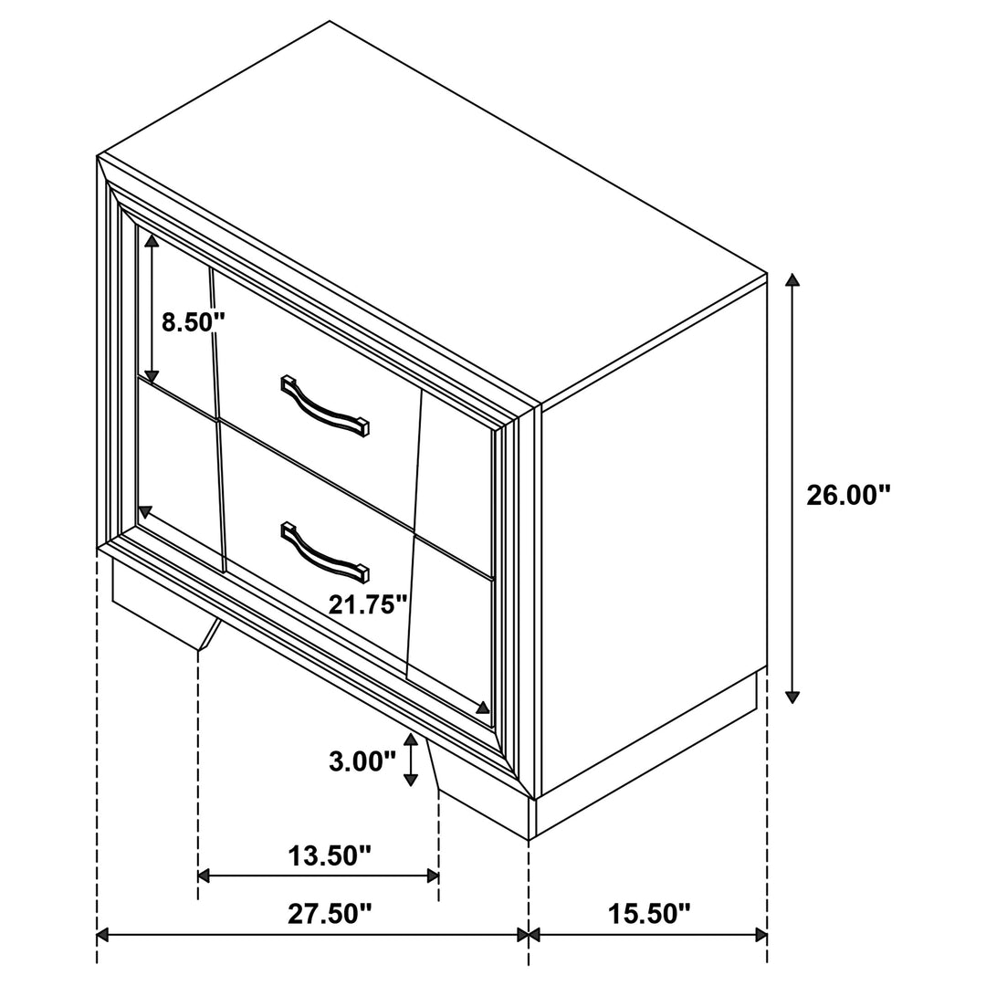 Janine 2-drawer Nightstand Grey