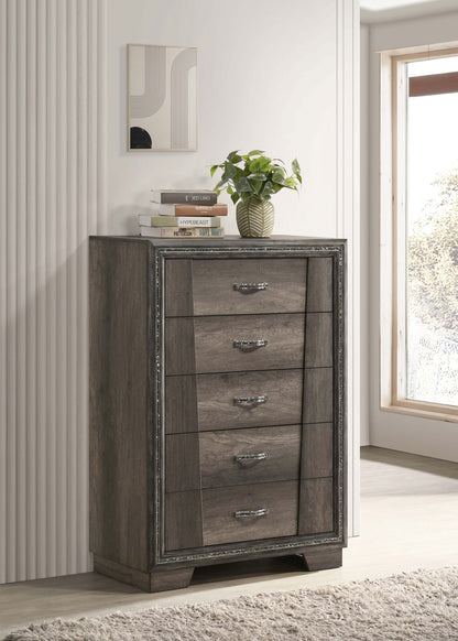 Janine 5-drawer Bedroom Chest Grey