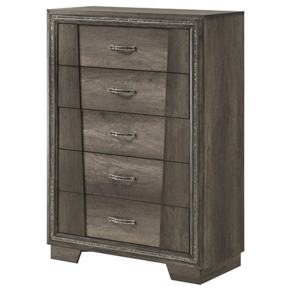 Janine 5-drawer Bedroom Chest Grey