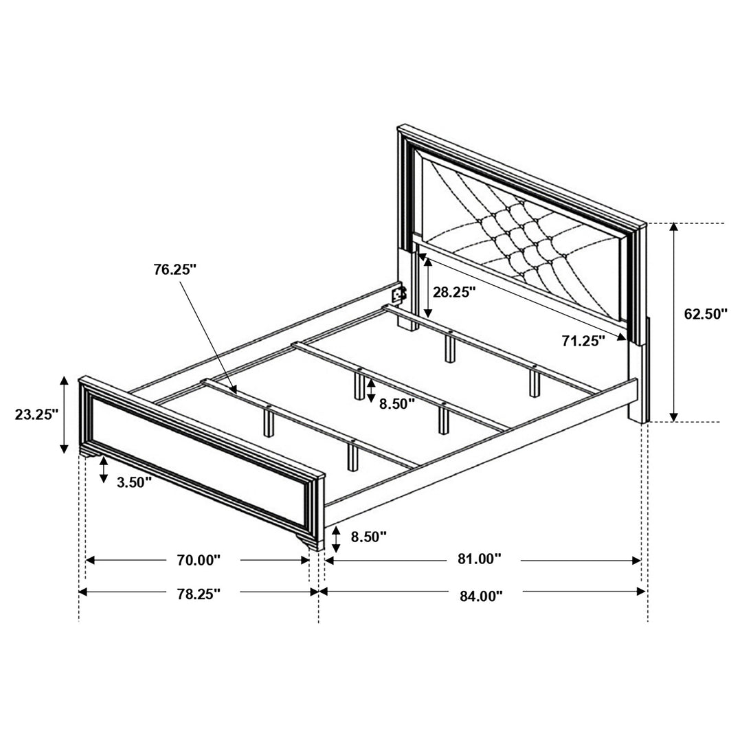 Penelope Wood Eastern King LED Panel Bed Midnight Star