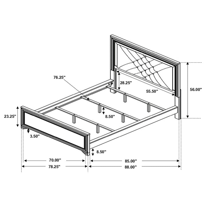 Penelope Wood California King LED Panel Bed Midnight Star