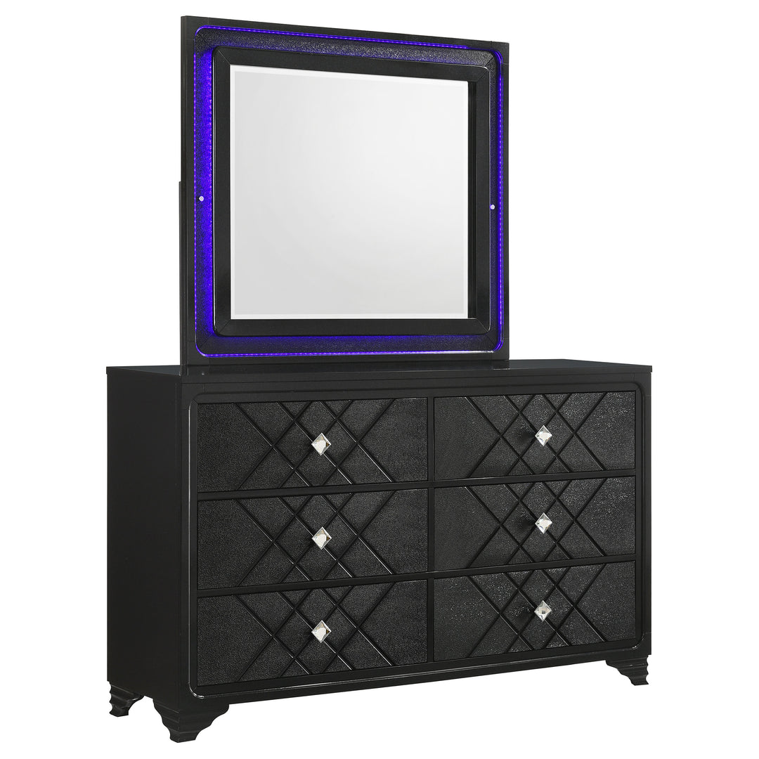 Penelope 6-drawer Dresser with Mirror Midnight Star