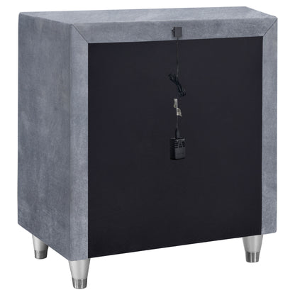 Antonella Upholstered 3-drawer Nightstand Grey