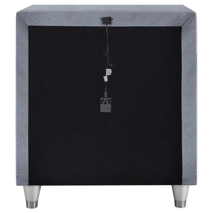 Antonella Upholstered 3-drawer Nightstand Grey