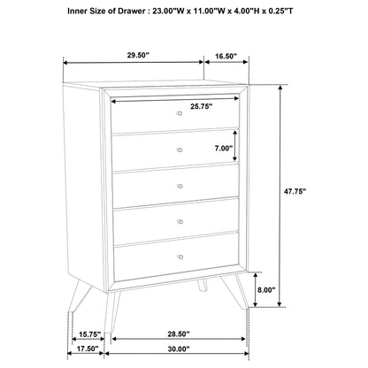 Janelle 5-piece California King Bedroom Set White