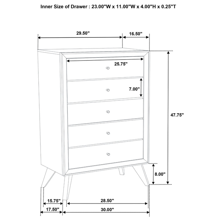 Janelle 5-piece California King Bedroom Set White