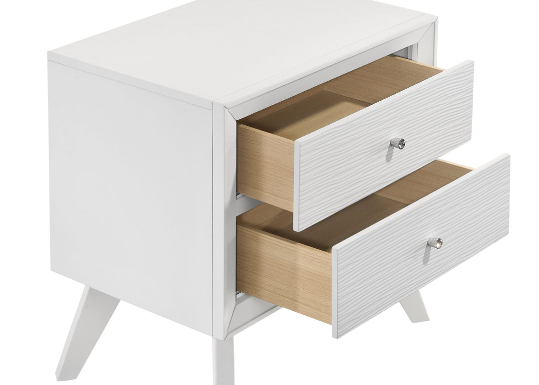 Janelle 2-drawer Nightstand White