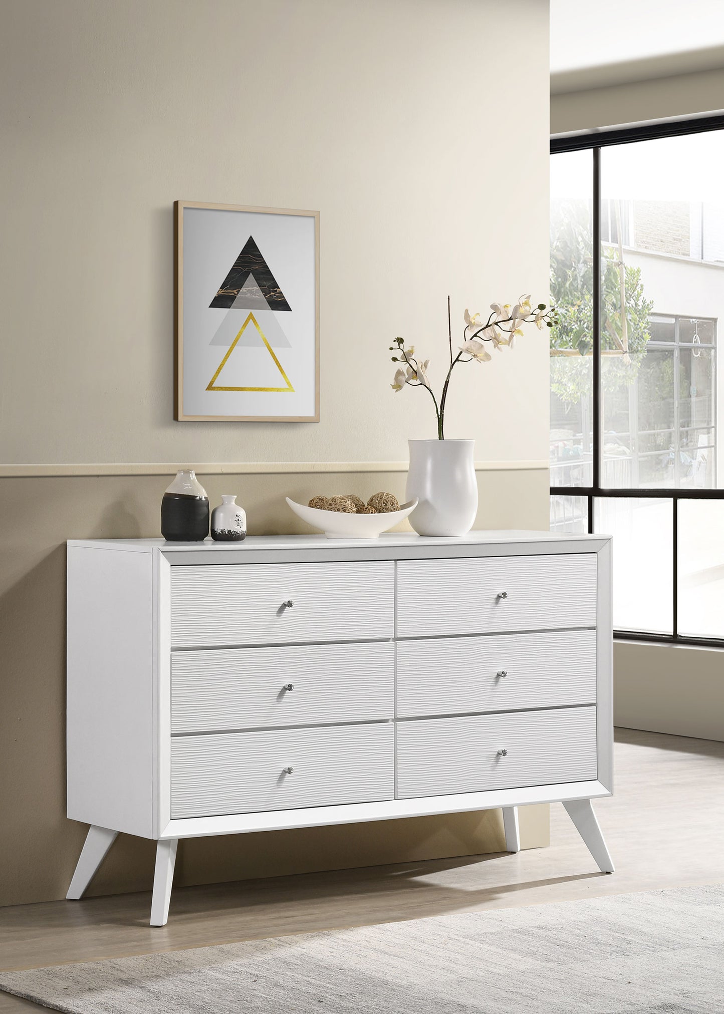 Janelle 6-drawer Dresser White