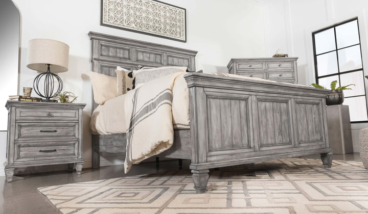 Avenue Wood Eastern King Panel Bed Weathered Grey