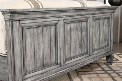 Avenue Wood Eastern King Panel Bed Weathered Grey