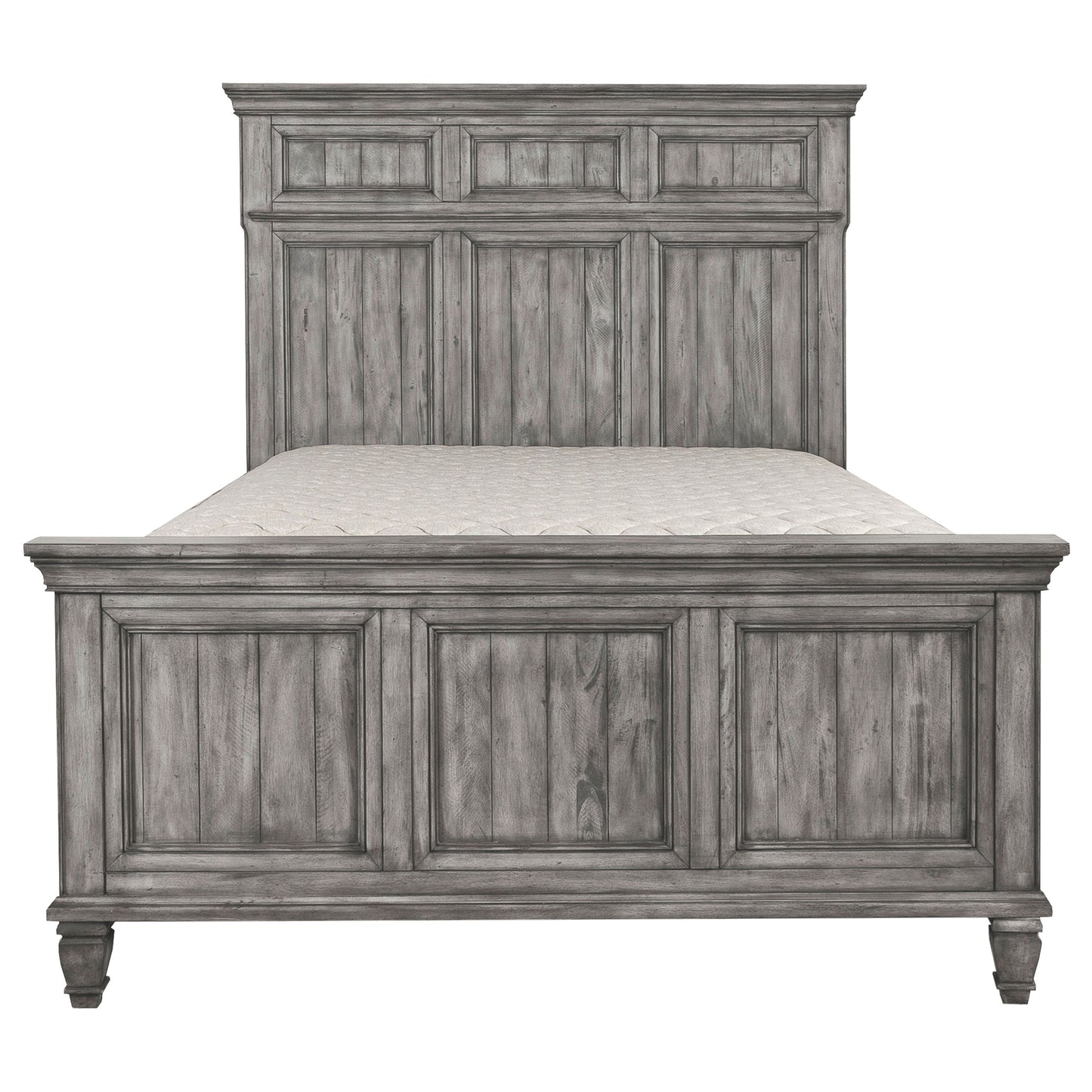 Avenue Wood California King Panel Bed Weathered Grey