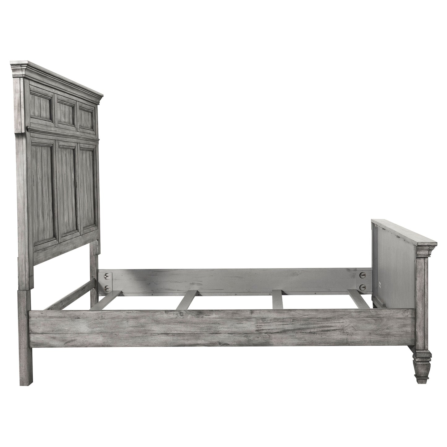 Avenue Wood California King Panel Bed Weathered Grey