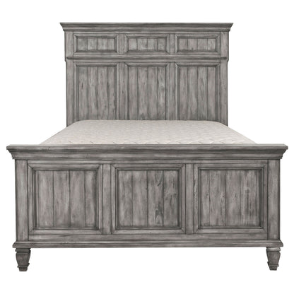 Avenue Wood Queen Panel Bed Weathered Grey