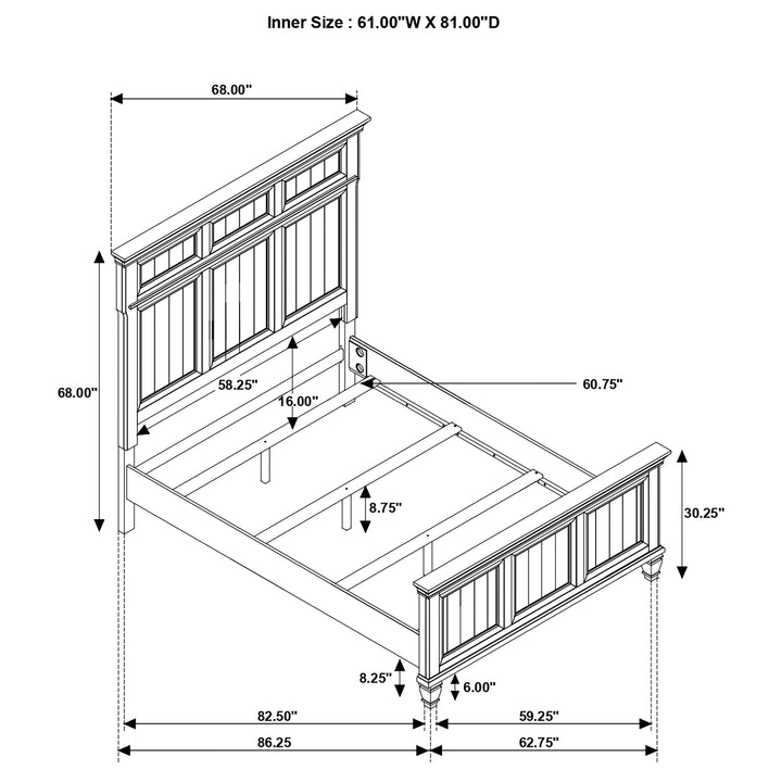 Avenue Wood Queen Panel Bed Weathered Grey