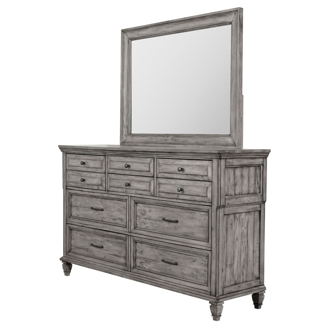 Avenue 8-drawer Dresser with Mirror Weathered Grey