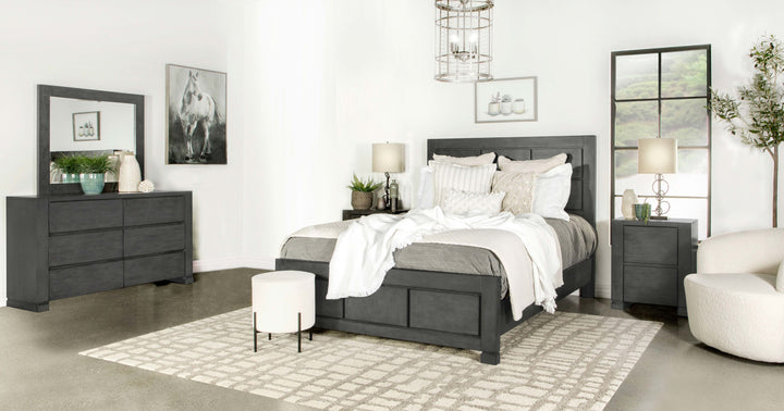 Lorenzo 4-piece Eastern King Bedroom Set Dark Grey