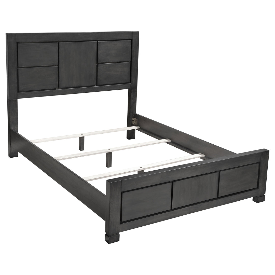 Lorenzo Wood California King Panel Bed Dark Grey