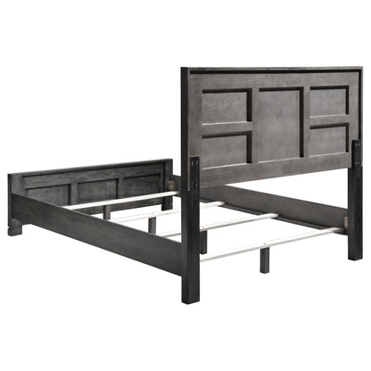 Lorenzo Wood California King Panel Bed Dark Grey