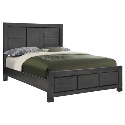 Lorenzo Wood Queen Panel Bed Dark Grey