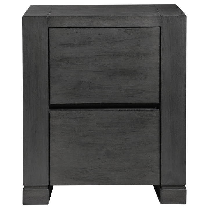 Lorenzo 2-drawer Nightstand Dark Grey