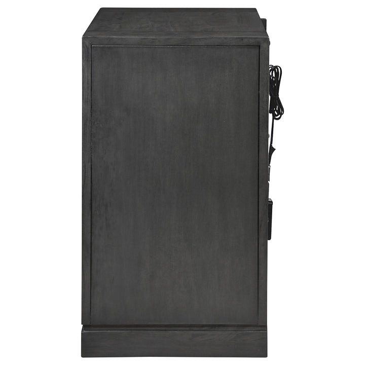 Lorenzo 2-drawer Nightstand Dark Grey