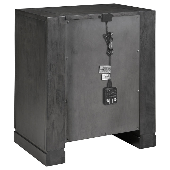 Lorenzo 2-drawer Nightstand Dark Grey