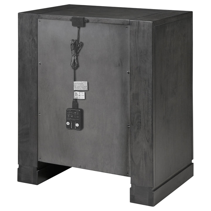 Lorenzo 2-drawer Nightstand Dark Grey