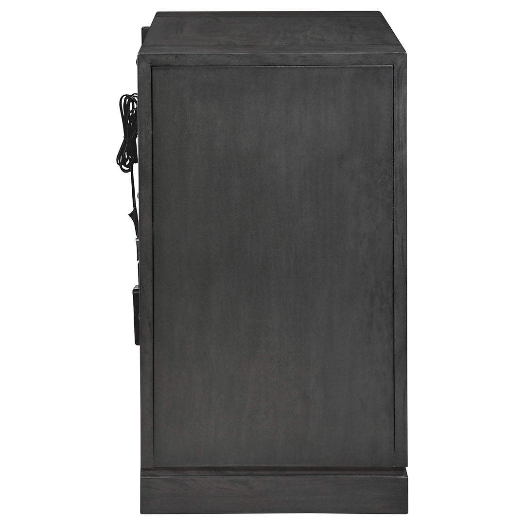 Lorenzo 2-drawer Nightstand Dark Grey