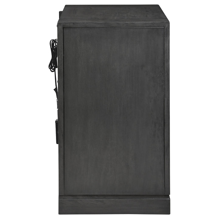 Lorenzo 2-drawer Nightstand Dark Grey