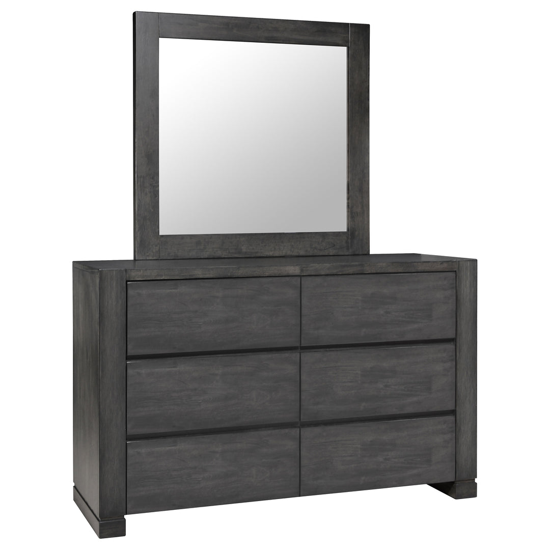 Lorenzo 6-drawer Dresser with Mirror Dark Grey