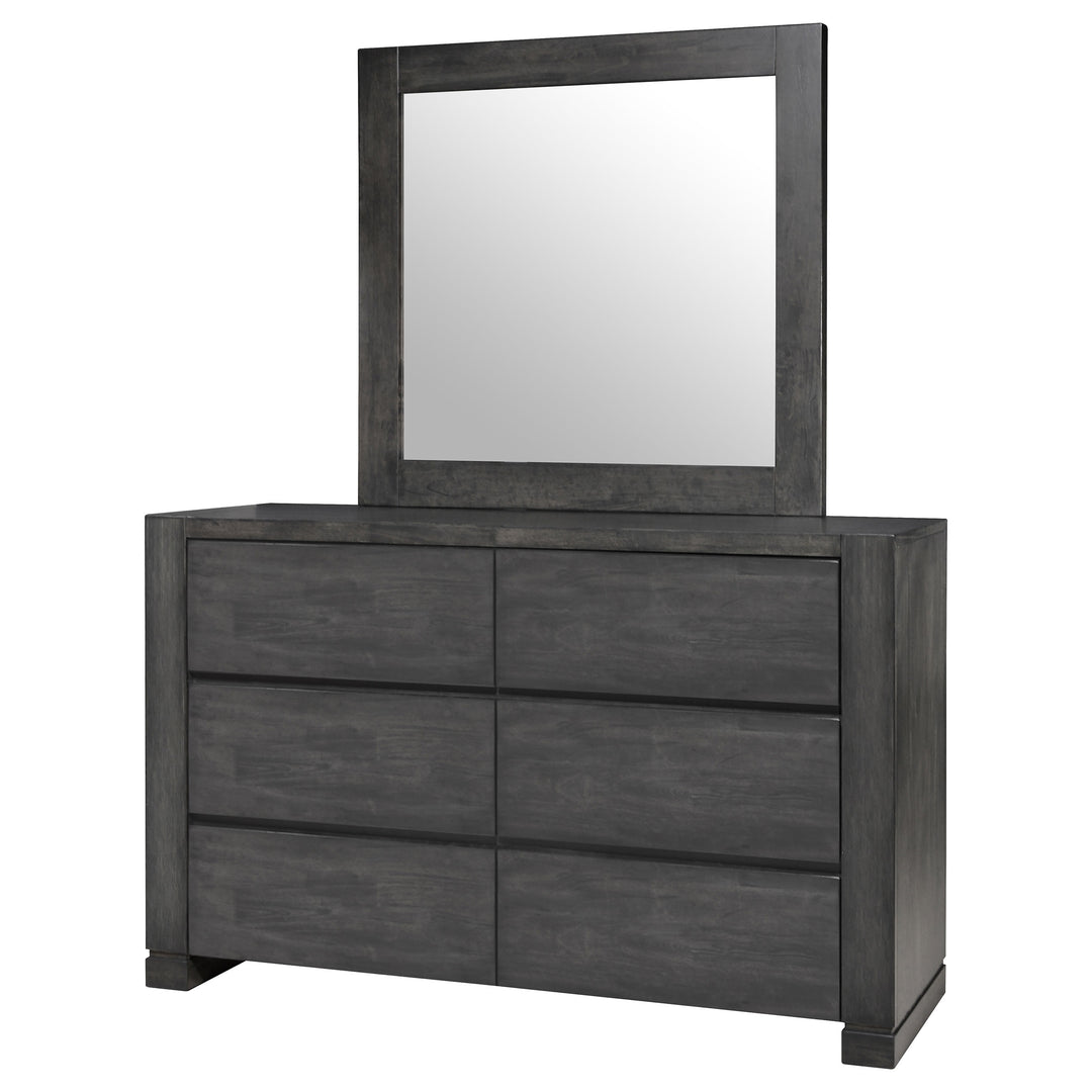 Lorenzo 6-drawer Dresser with Mirror Dark Grey