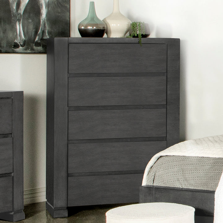 Lorenzo 5-drawer Bedroom Chest Dark Grey