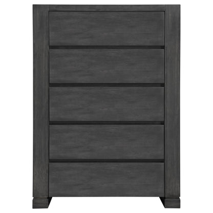 Lorenzo 5-drawer Bedroom Chest Dark Grey