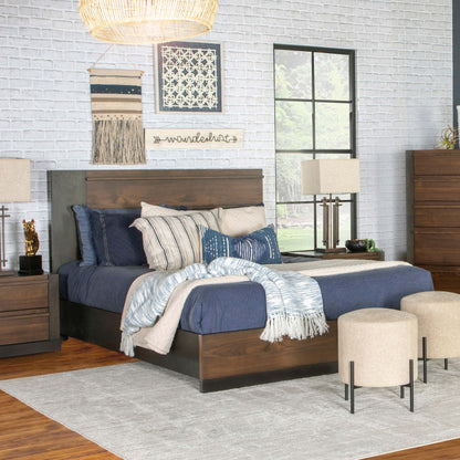 Azalia Wood California King Panel Bed Walnut