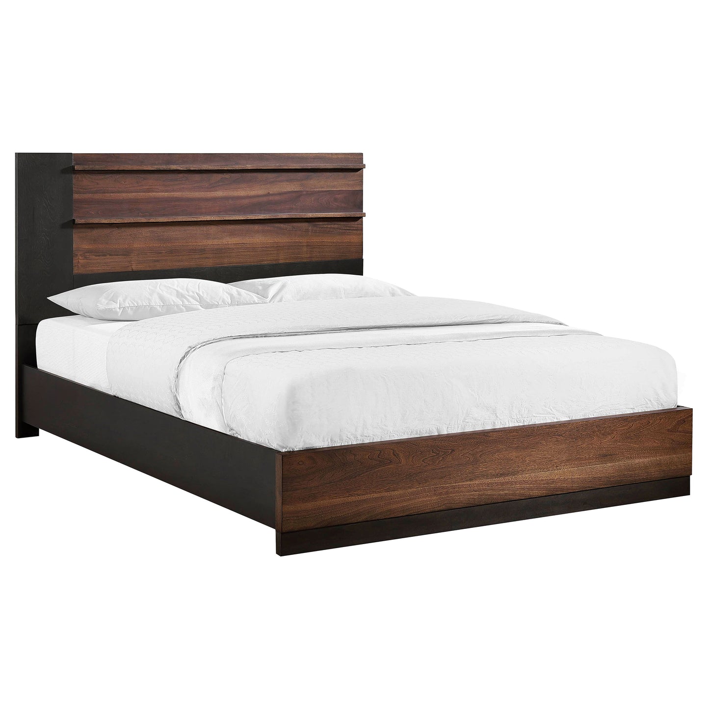 Azalia Wood California King Panel Bed Walnut