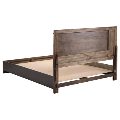 Azalia Wood California King Panel Bed Walnut