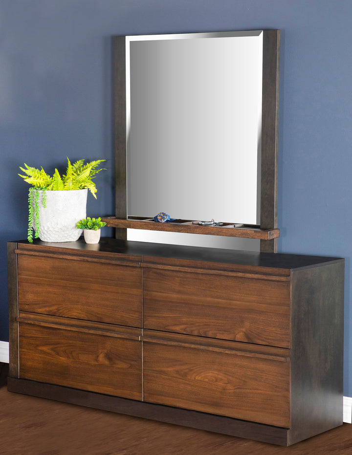 Azalia 4-drawer Dresser with Mirror Walnut