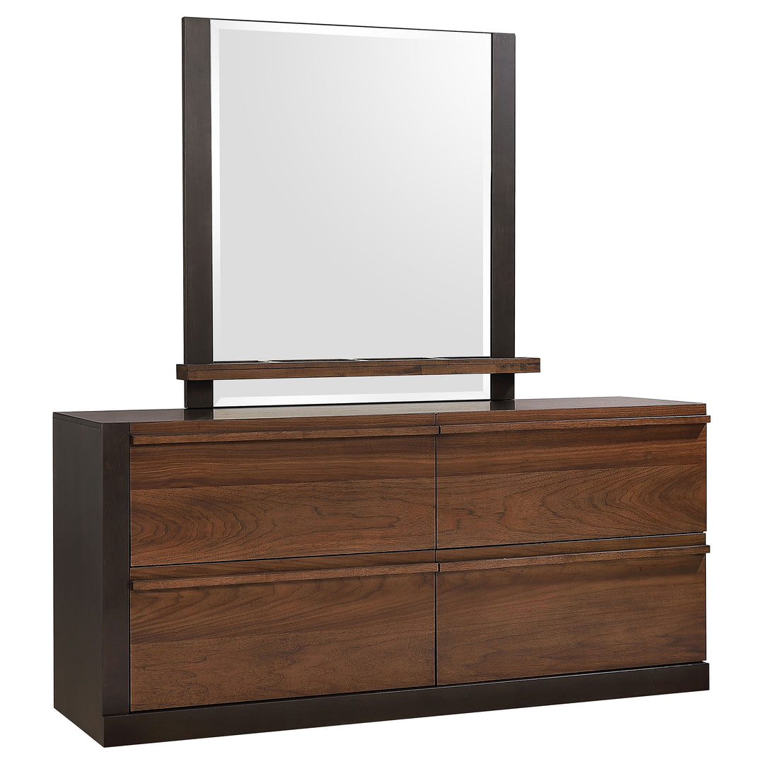 Azalia 4-drawer Dresser with Mirror Walnut