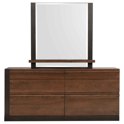 Azalia 4-drawer Dresser with Mirror Walnut