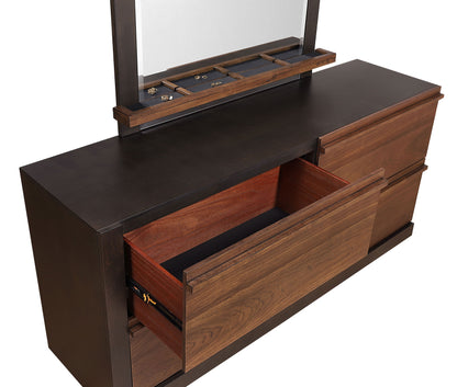 Azalia 4-drawer Dresser with Mirror Walnut