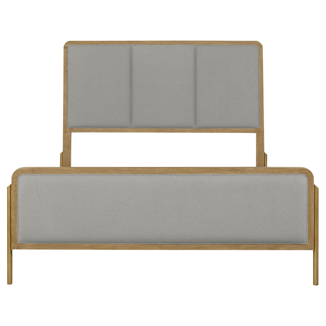 Arini Upholstered Eastern King Panel Bed Sand Wash and Grey