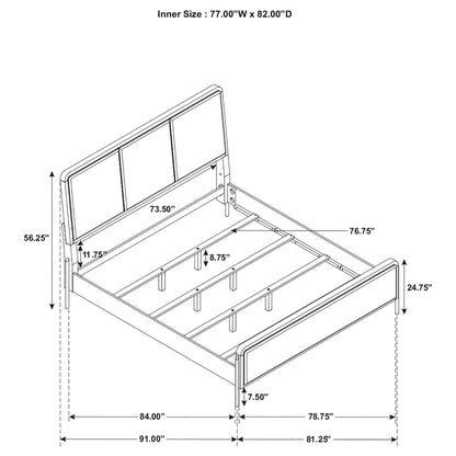 Arini Upholstered Eastern King Panel Bed Black and Grey