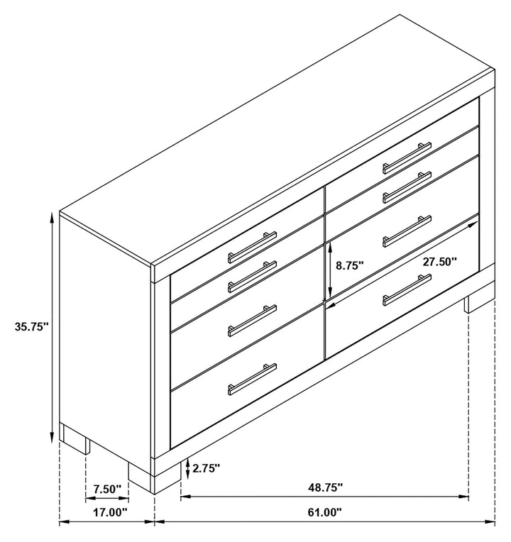 Channing 6-drawer Dresser Rough Sawn Grey Oak