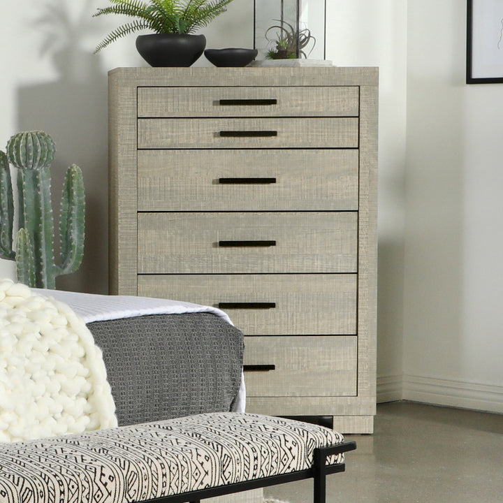 Channing 5-drawer Bedroom Chest Rough Sawn Grey Oak