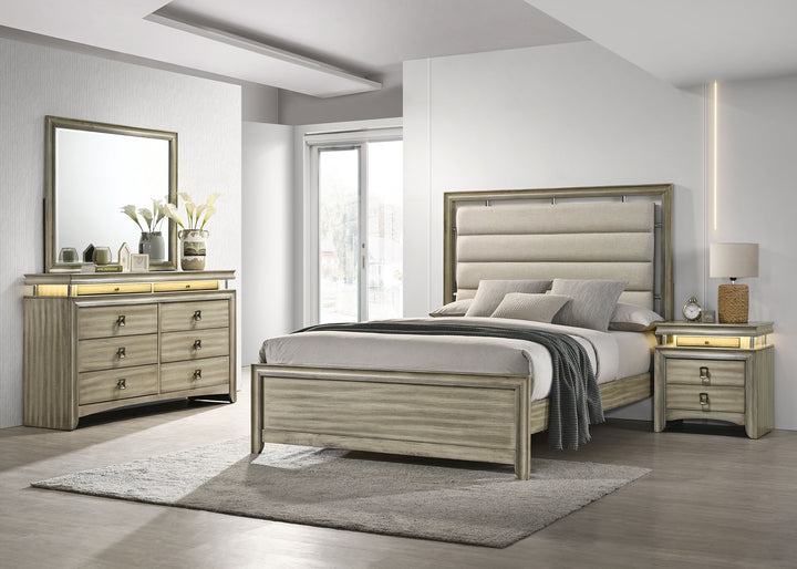 Giselle 4-piece Eastern King Bedroom Set Rustic Beige