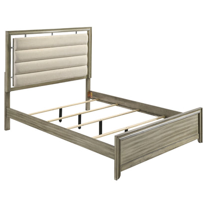 Giselle Wood Eastern King Panel Bed Rustic Beige