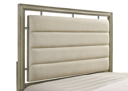 Giselle Wood Eastern King Panel Bed Rustic Beige