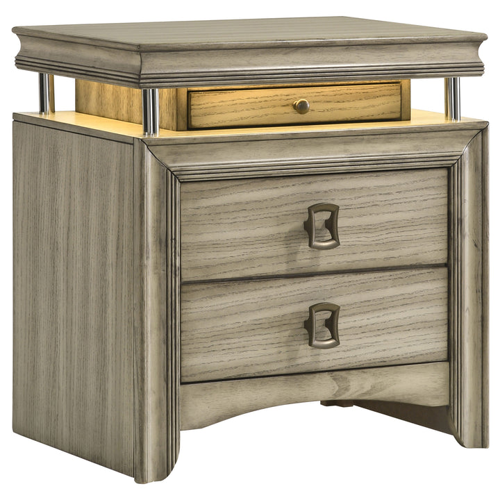 Giselle 3-drawer Nightstand Rustic Beige