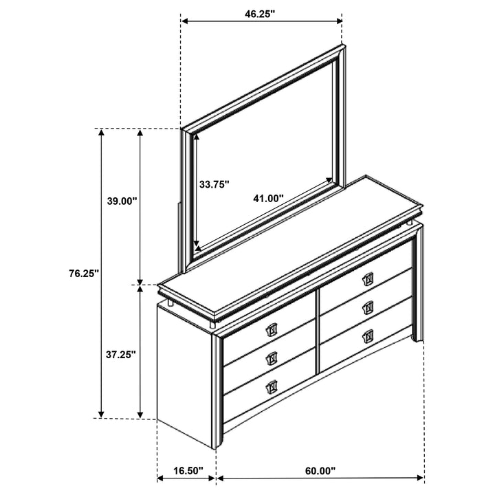 Giselle 8-drawer Dresser with Mirror Rustic Beige